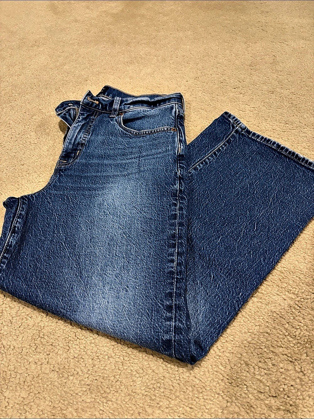 J.Crew Wide-Leg Crop Jeans Blue Waist 28. Medium blue.
